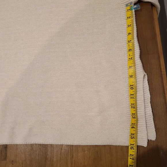 Kerisma Cream Wool Blend Quarter Length Dolman Sleeve Mock Neck Boxy Sweater - Picture 7 of 9